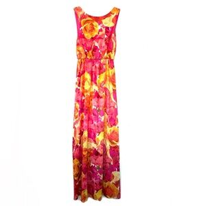 Alice + Olivia silk maxi dress floral rose print